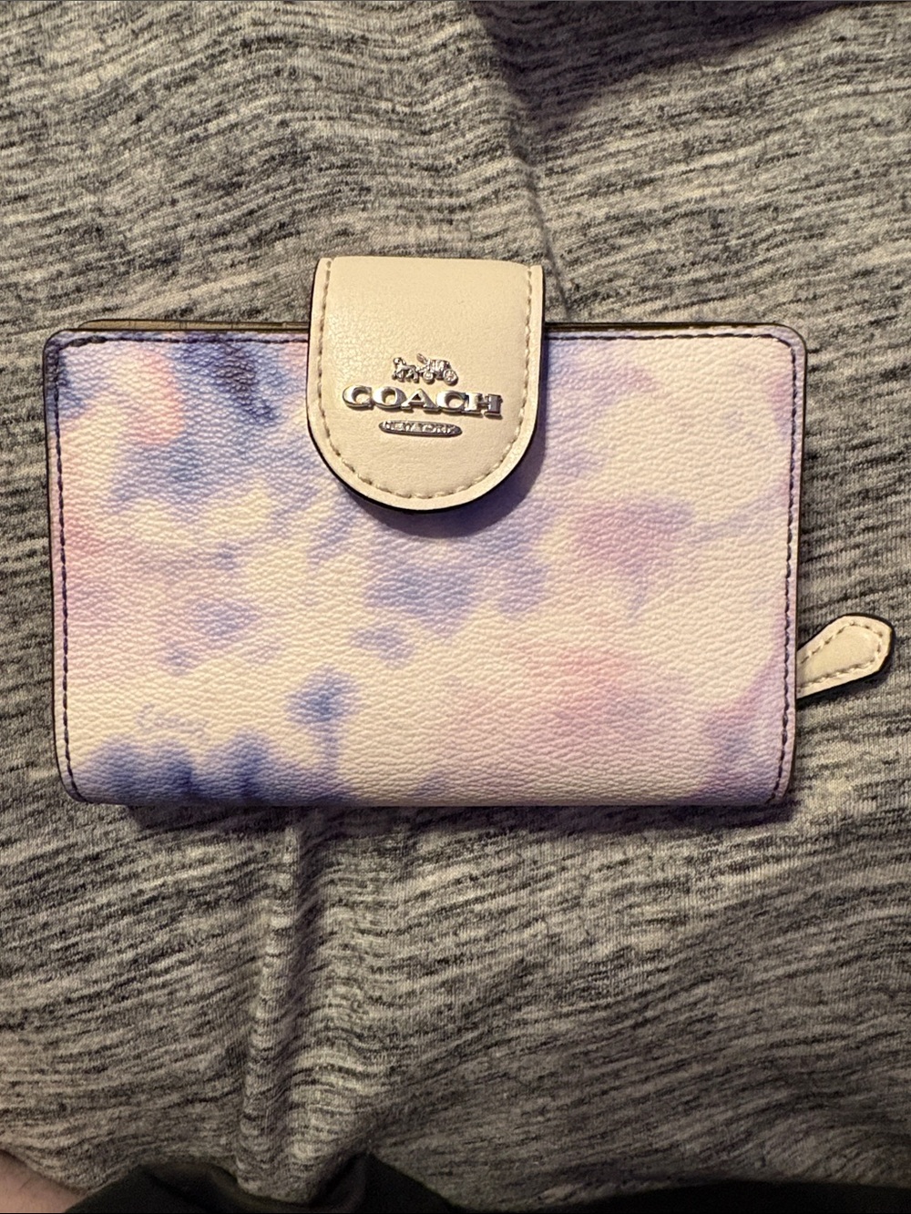 Coach Corner Zip Wallet in Purple Tie-Dye